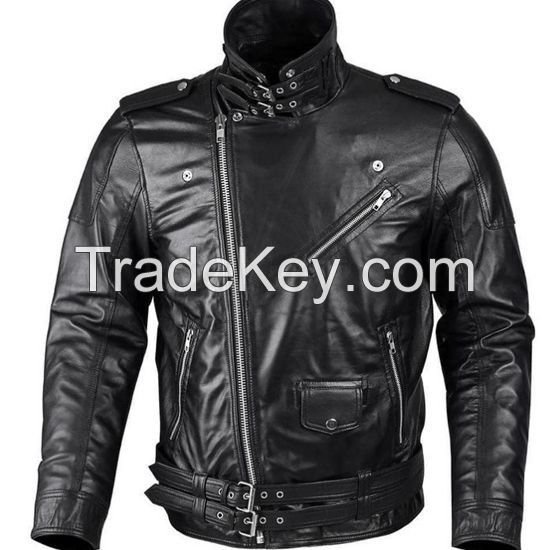 100% Real Leather Fashion Biker Soft sheep Jacket Men's Moto Leather Genuine Jacket Leather men's Jackets