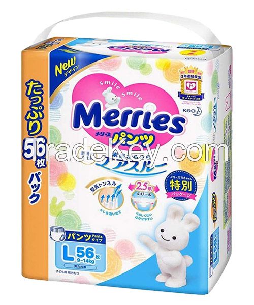 Supplier in Europe Japanese diapers MERRIES NB, S, M, L, XL