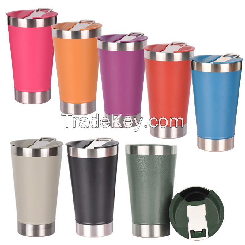 16 oz double walled stainless steel pint glass