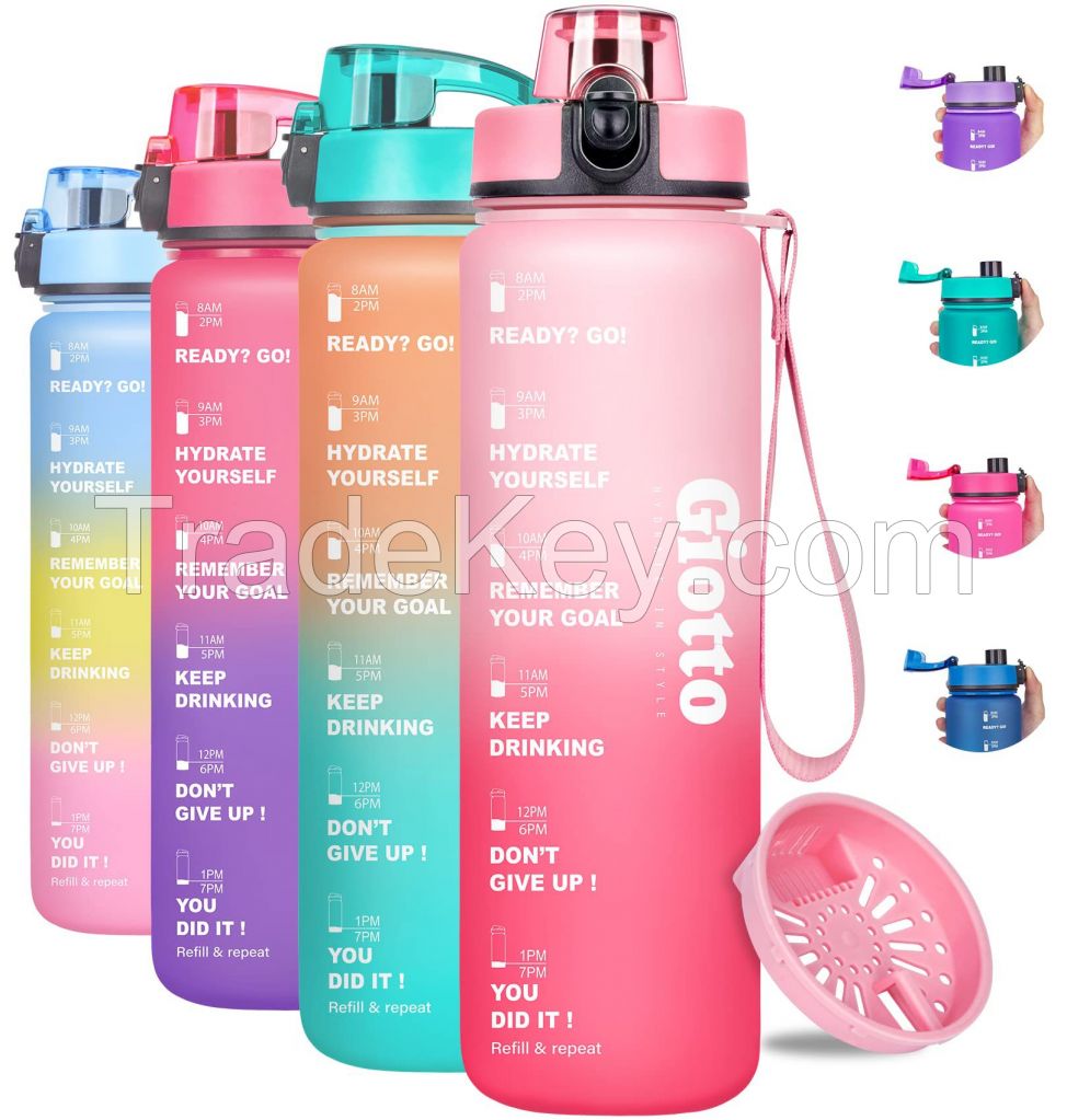 1 litre water bottle with time markings