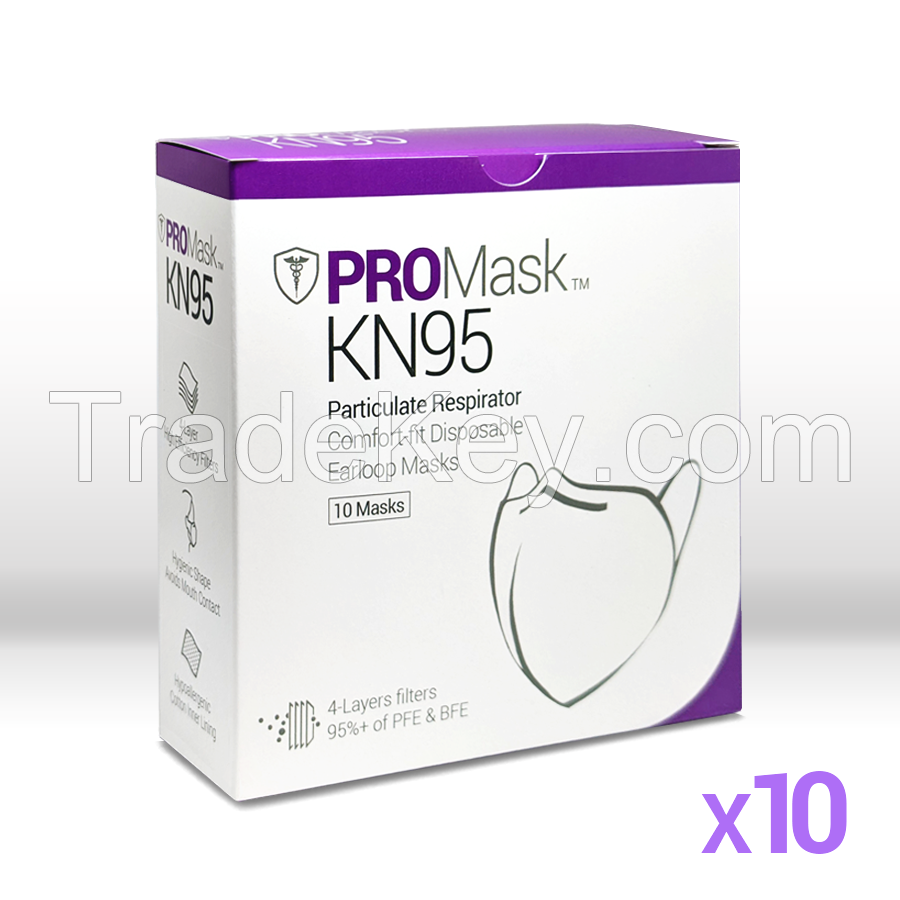 PROMask KN95 Disposable Face Masks 4 Layers Filters 95%+ PFE & BFE