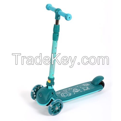 Kick Scooter for Kids Wheel with Brake Height Adjustable Wide Standing Board