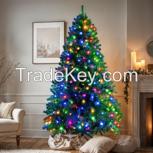 7FT Christmas Tree Artificial Decor with 300 LED Light Xmas Holiday Decoration