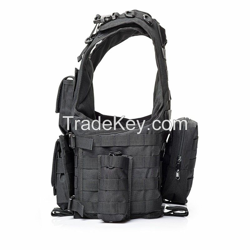 Comfortable Police Black Nylon Polyester swat MOLLE Outdoor Tactical Vest