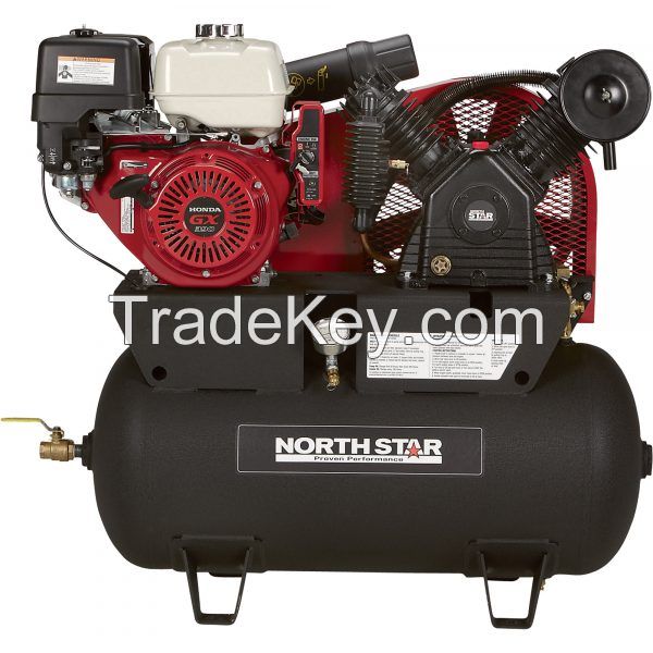 NorthStar Portable Gas-Powered Air Compressor â€” Honda GX390 OHV Engine, 30-Gallon Horizontal Tank, 24.4 CFM @ 90 PSI