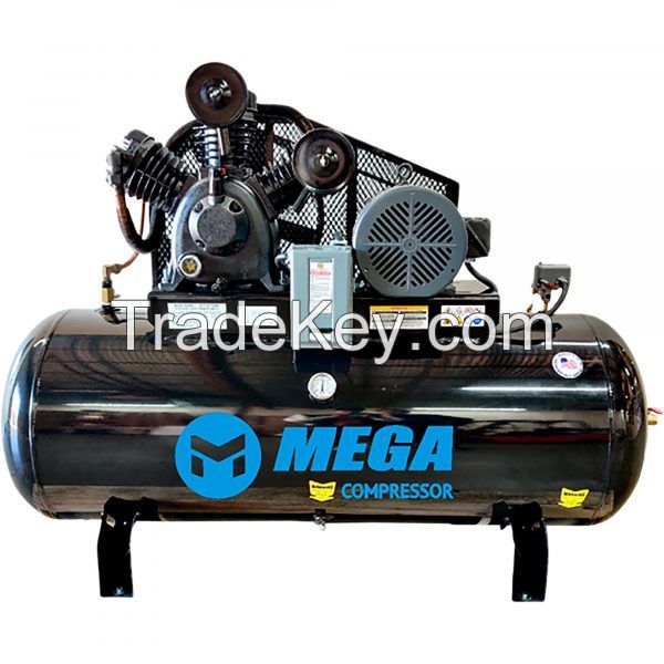 Mega Electric Air Compressor 10 HP, 120 Gallons, 460 Volts, Model MP-10120H3-U460