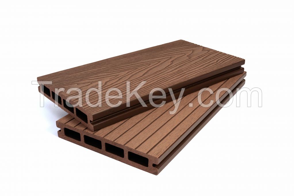 3D Wood Pattern WPC Pool Deck