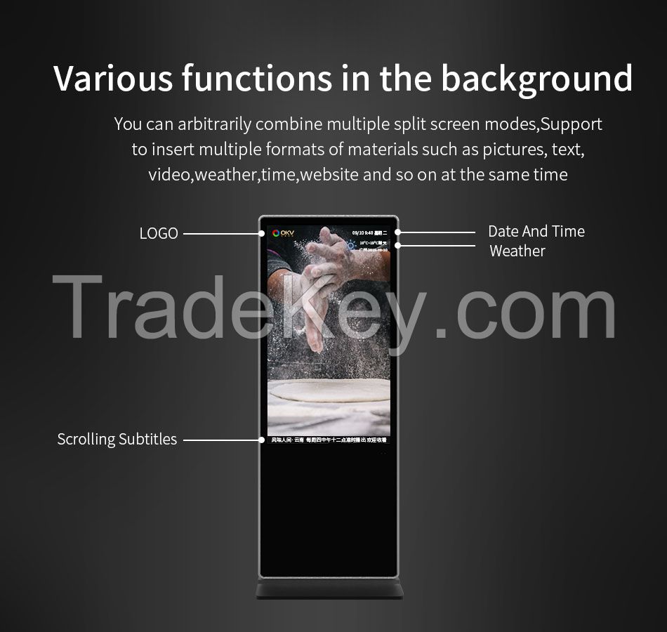 43/49/55/65 Inch Floor Standing Digital Signage-Windows/Android