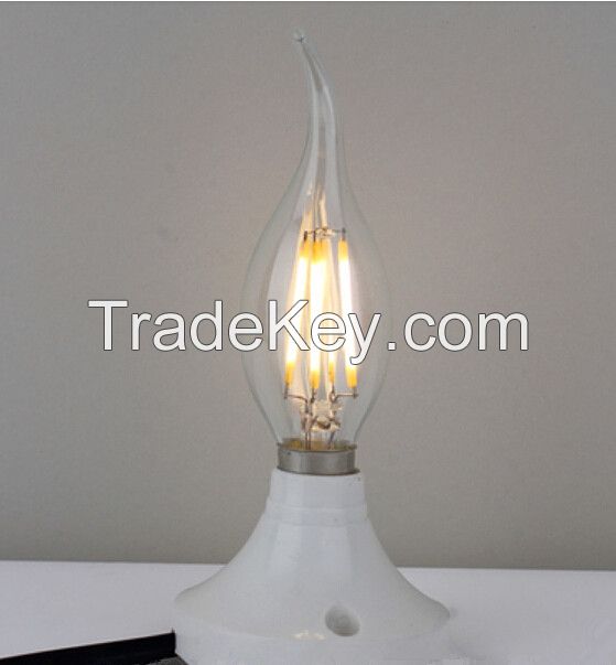 Dimmable E12/E14/B22 2W/4W 210LM WW/CW Candle Bulbs LED Filament LIGHT 90-240V