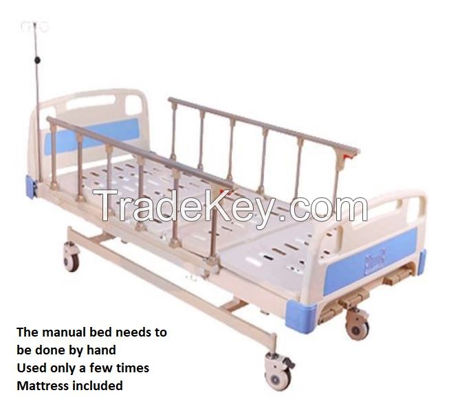 3 Function-crank Manual Bed with Mattress