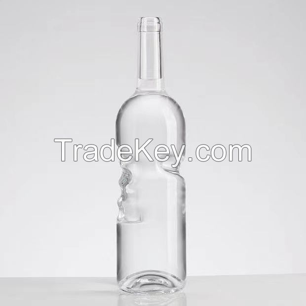 Creative 750ml clear glass bottle unique five-finger vodka tequila bottle