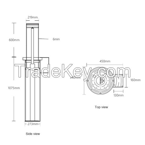 High Quality Automatic Electric Mechanical Bollard 219*600mm Battery Operated Bollards for Pedestrain Garage Door