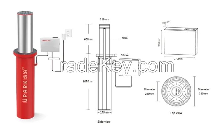 Upark Outdoor Anti-terror Driveway Security Post Bollards With Mini Control Box Residences Use Automatic Led Bollard