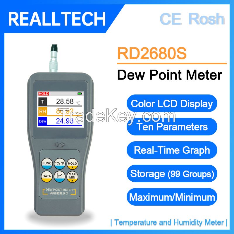 RD2680S Precision Dew Point Meter for HVAC measurement with Graph Display