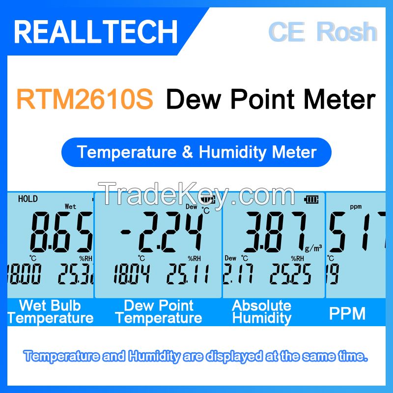 RTM2610S Digital Dew Point Meter Pipeline Gas Humidity Tester