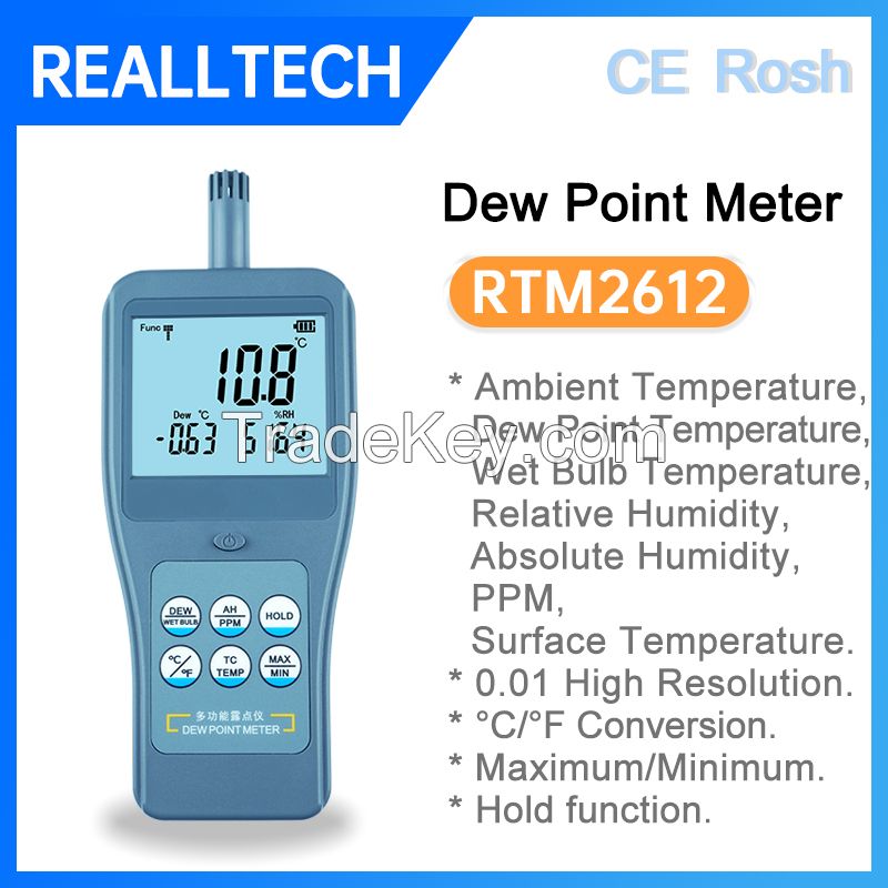 RTM-2612 High Accuracy Dew Point Meter with K-type Thermometer