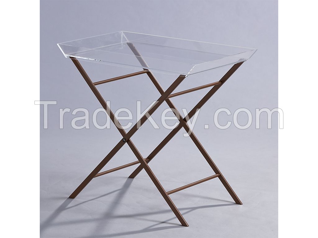 acrylic folding side table, acrylic folding end table