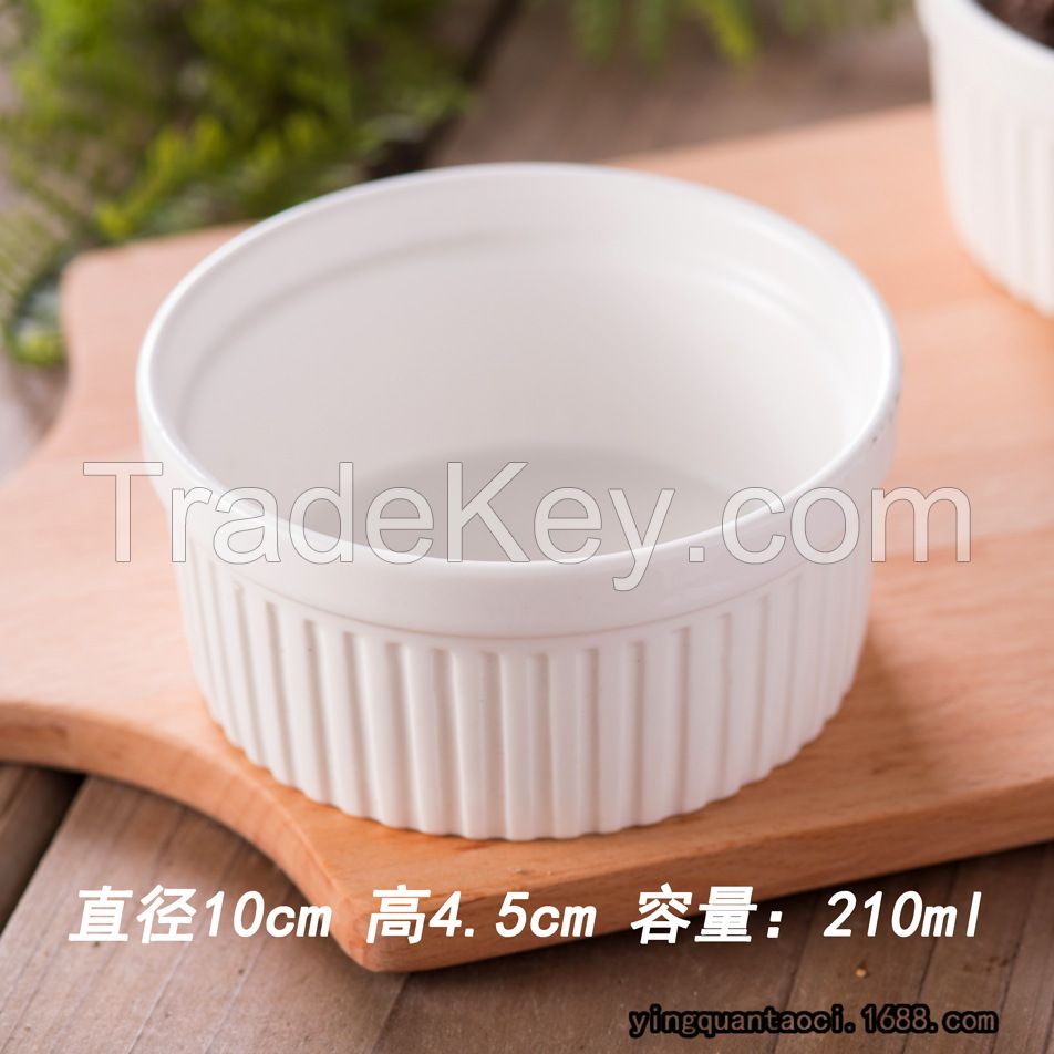 Baking Souffle Ramekins ceramic Bowls