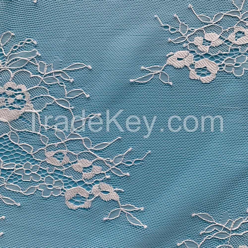 China Keqiao Nylon Hand Cutting Lace Fabric