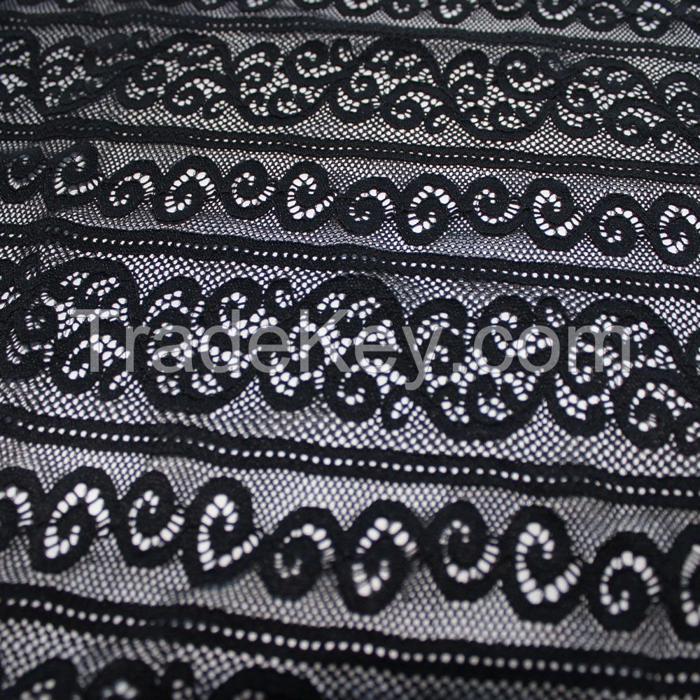 China Nylon Spandex Elastic Spring And Summer Fashionable Lace Fabric