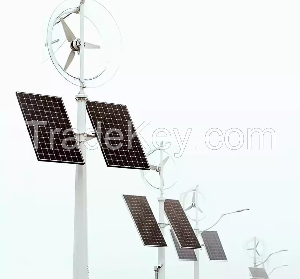 Wind And Solar Hybrid Solar Panel 720W System Complementary For Surveillance System