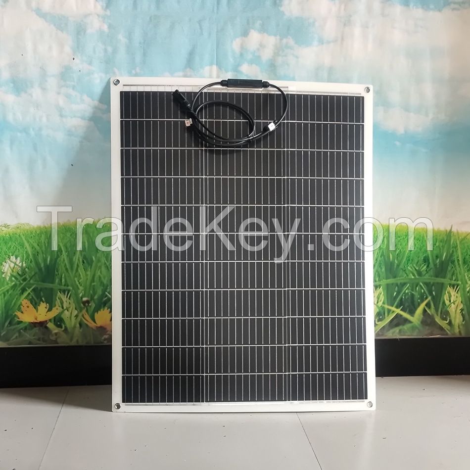 Semi-flexible solar panel 100W photovoltaic charging panel light and thin RV roof boat