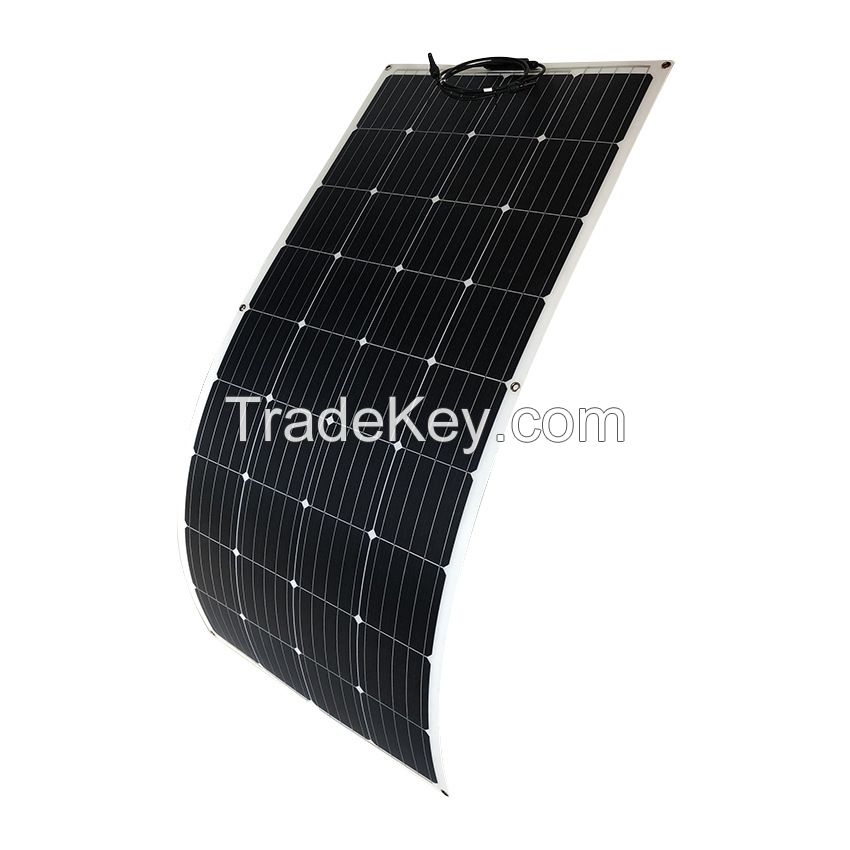 ETFE semi-flexible solar panel 300W bendable photovoltaic charging panel for light and thin RV roof boat installation