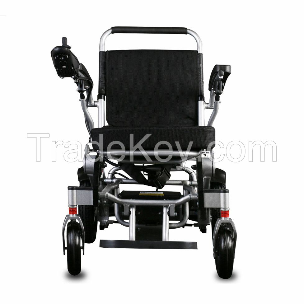 Hot Sale Portable Folding Aluminum Electric Wheelchair Lithium Battery Lightweight Electric Wheelchair For Elder