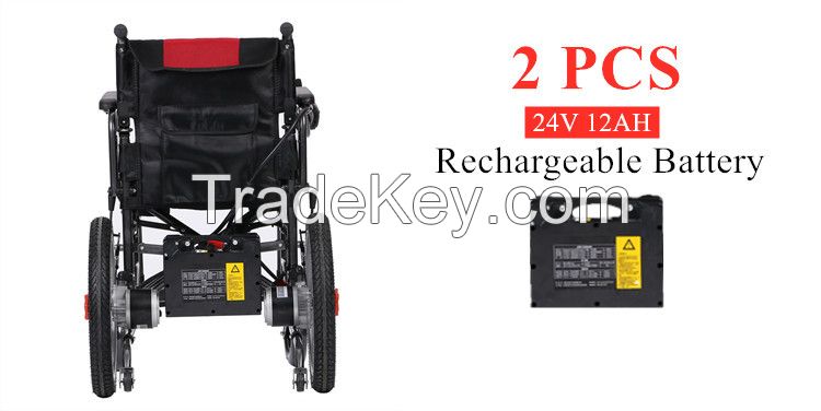 Battery Charger Climbing Dual Motor Foldable Car Trunk Electric Automatic Wheelchair for Disabled People