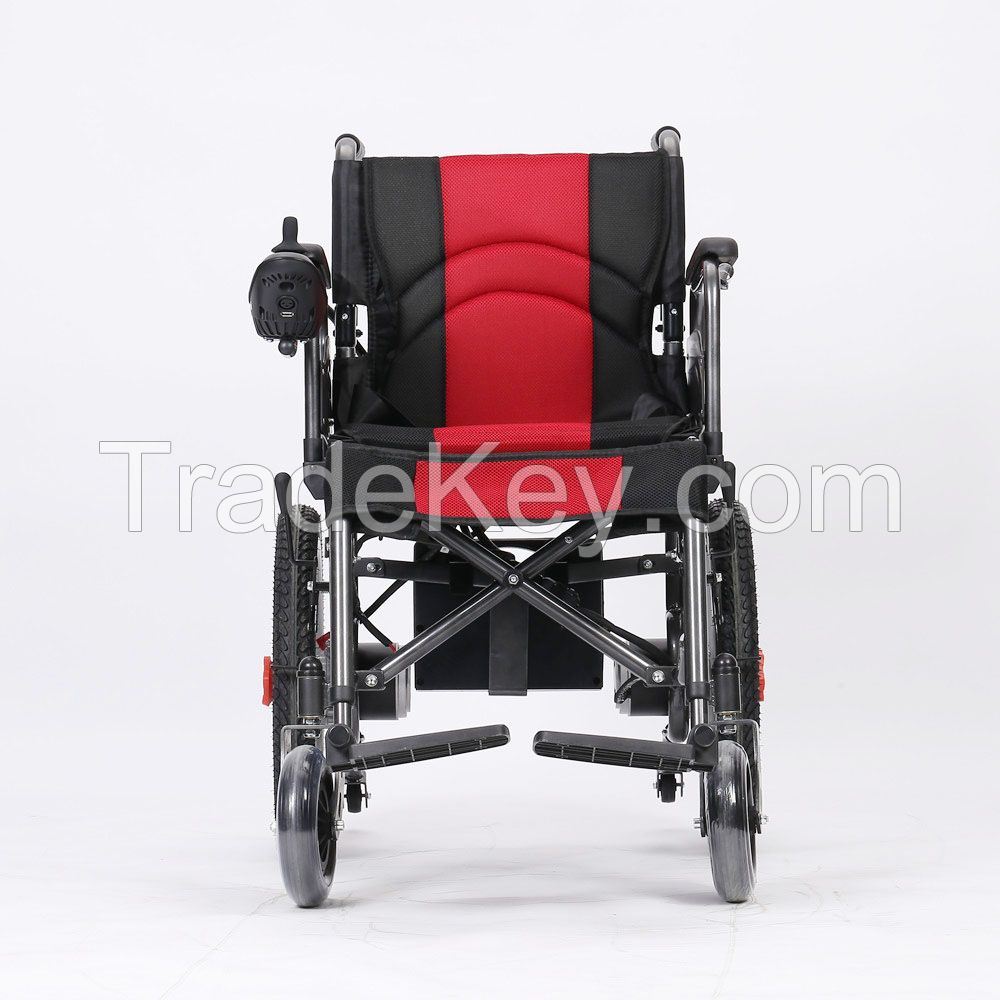 Hot Sale Portable Folding Aluminum Electric Wheelchair Lithium Battery Lightweight Electric Wheelchair For Elder