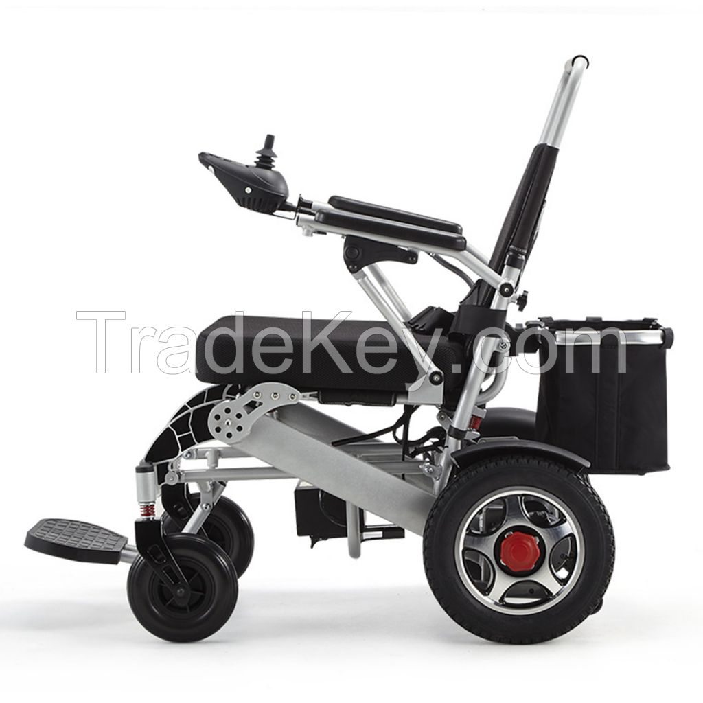Good Price Aluminum Power Wheel Chair Alloy Folding Remote Control Lithium Battery Electric Wheelchair For Disabled