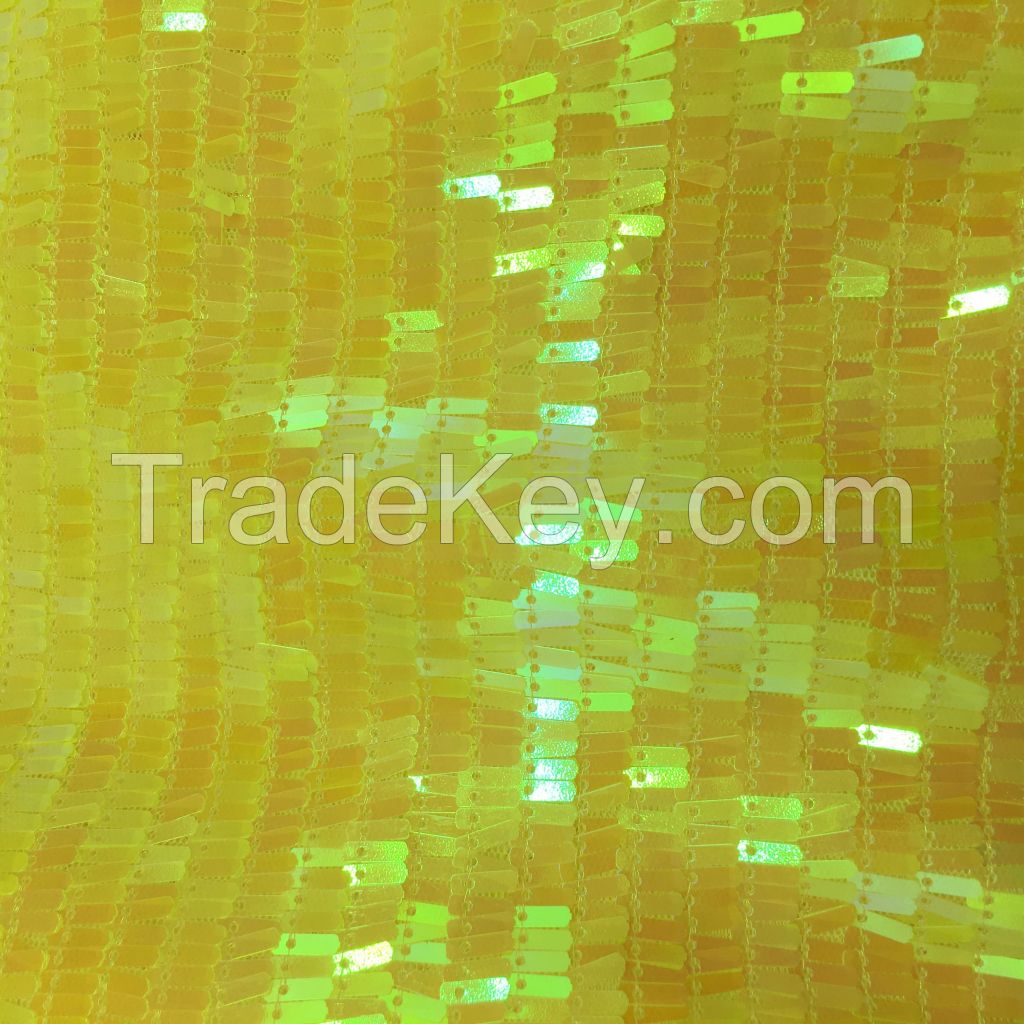 9mm high quality Stripe Spandex stretch tulle sequin embroidery fabric