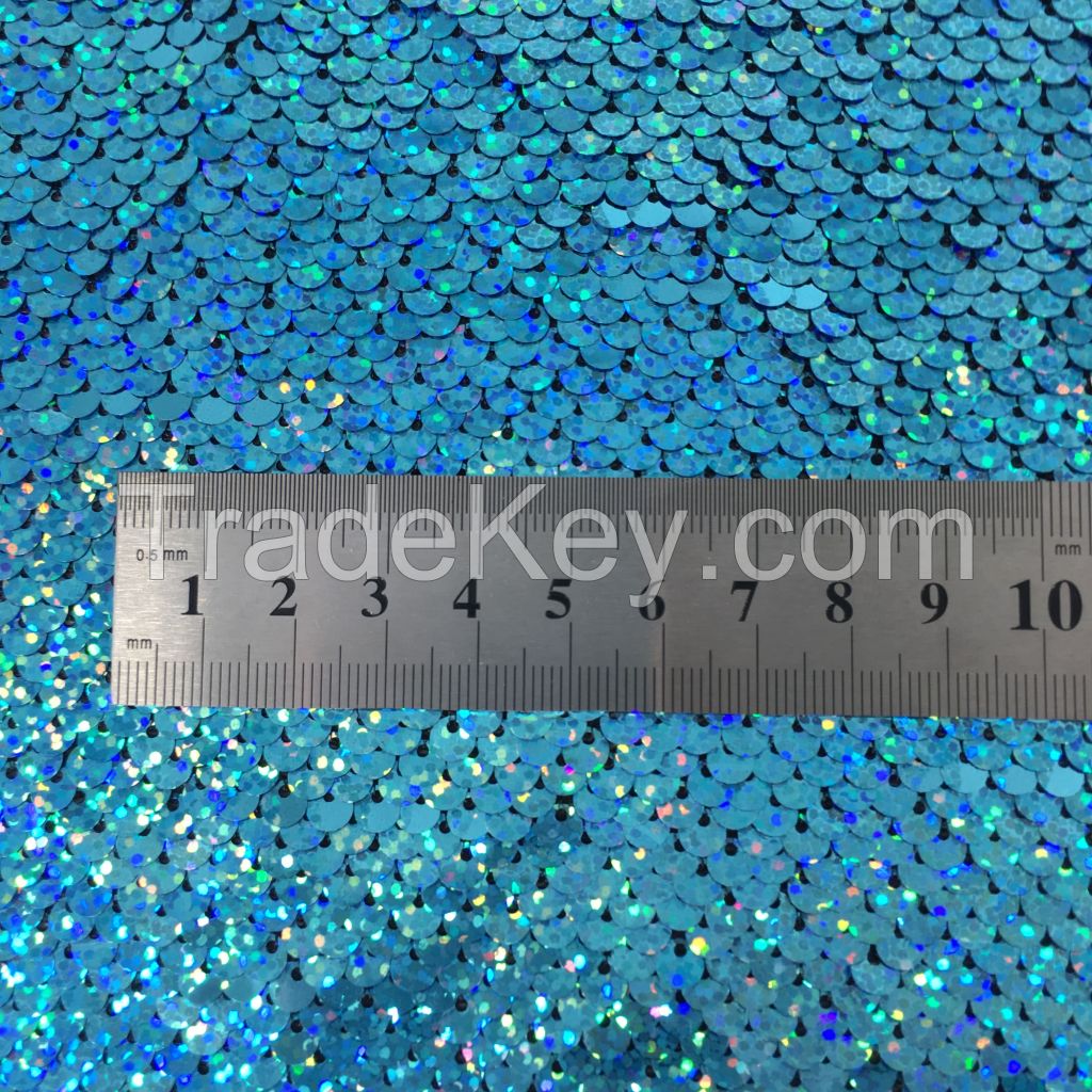 5mm high quality Stripe Spandex stretch tulle sequin embroidery fabric