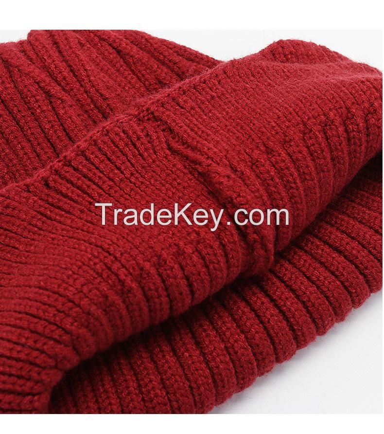 autumn winter thick knitted hat