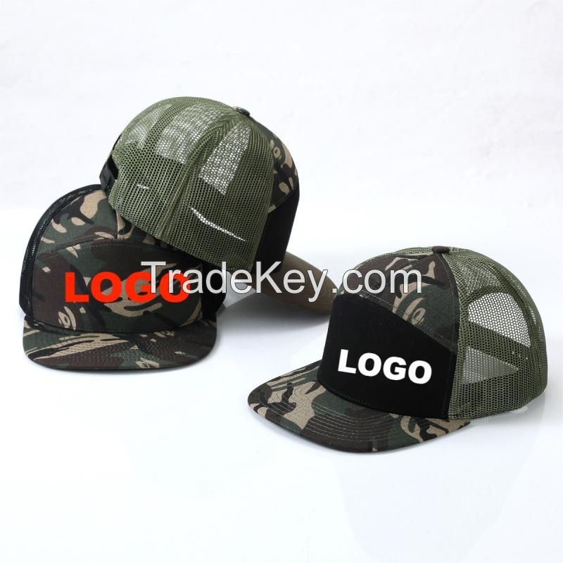 Wholesale Customized Mesh Sports Cap 7 Panel Blank Cap