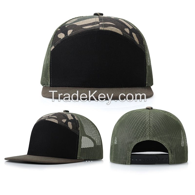 Wholesale Customized Mesh Sports Cap 7 Panel Blank Cap