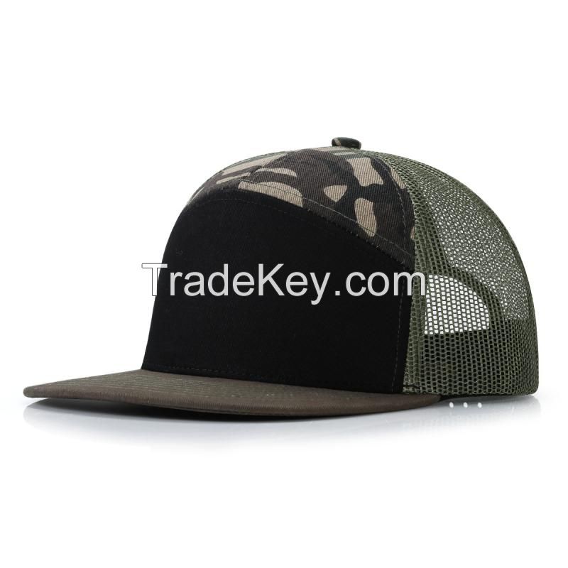 Wholesale Customized Mesh Sports Cap 7 Panel Blank Cap