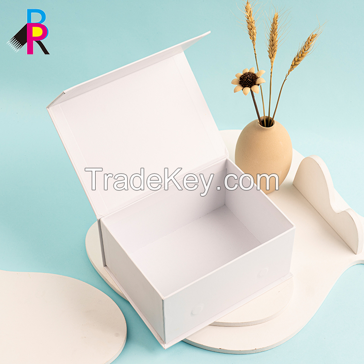 Custom Printing Flapped Paper Package Cosmetics Shoe Cloths Hat Book Shape Box With Magnets
