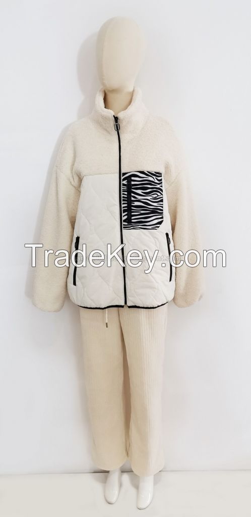Women's white Teddy Bear Causual Jacket - Factory