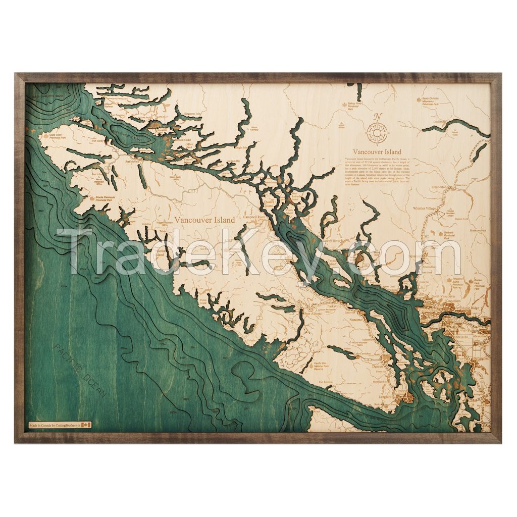 Bathymetric Wooden Maps