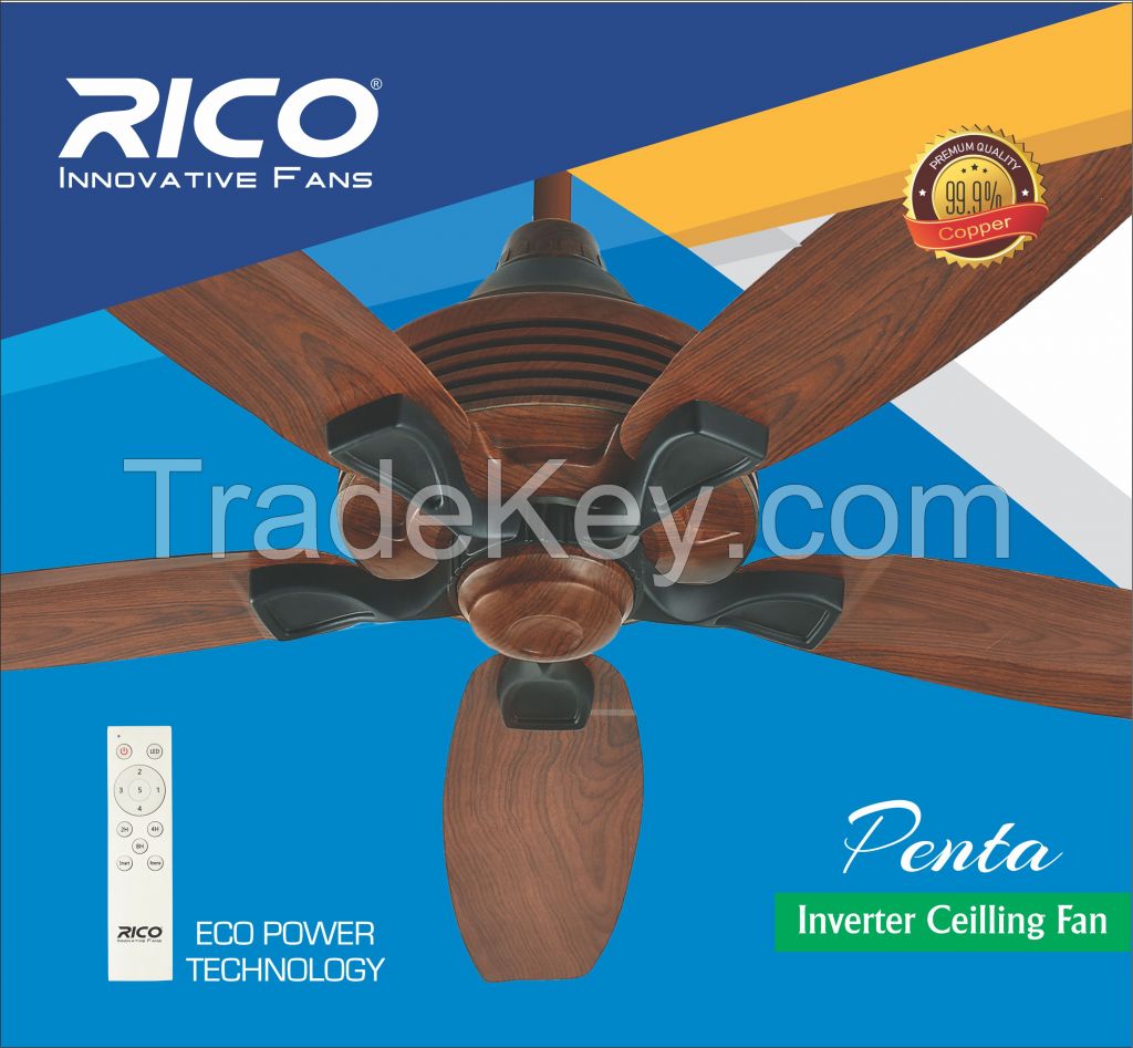 Rico Innovative 56'' Inverter Penta Ceiling Fan - 100% Copper Winding