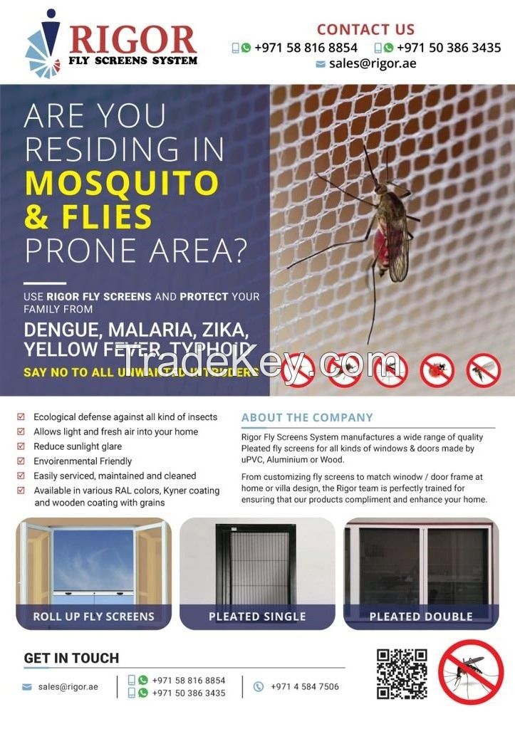 Fly Screens, Insect Screens, Mosquito Screen, Mosquito Net, Roll up Fly Screen, Pleated Fly Screen