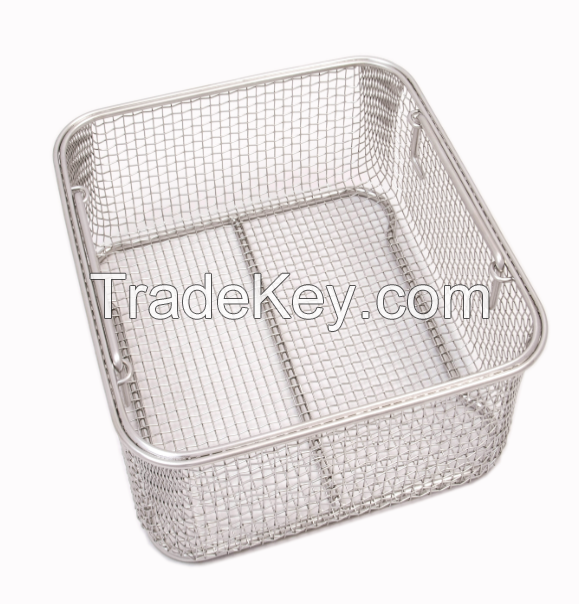 Instrument basket Special sieve baskets made of stainless steel with silicone holders