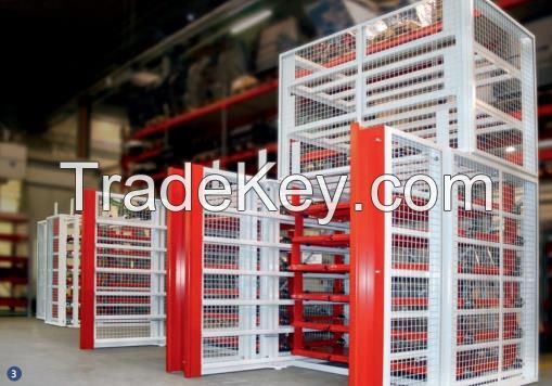 Sheet Metal Storage Rack Forklift Operated And Roll Out Drawer Combination 3 Tons Sheet Loading Storage System