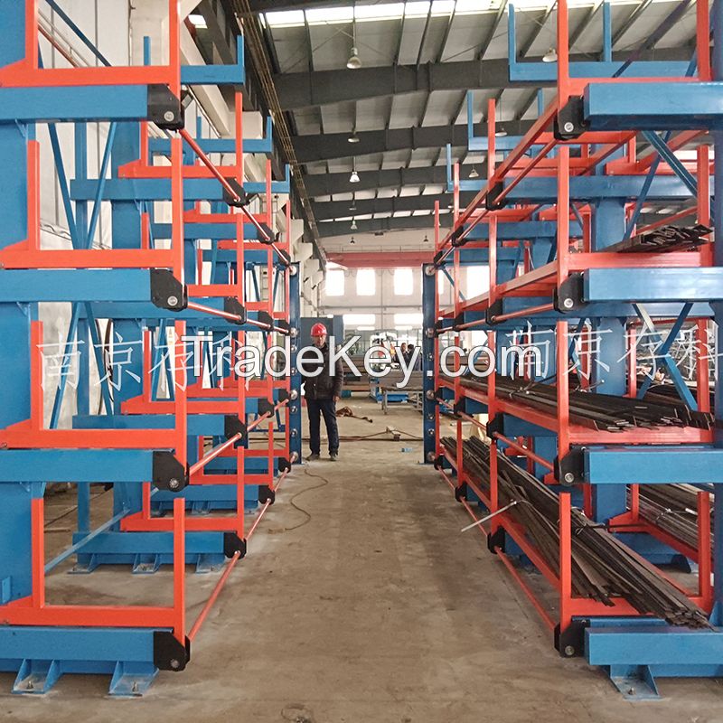 Long tubing Storage Solution Industrial heavy Duty Roll out Cantilever Racking System 