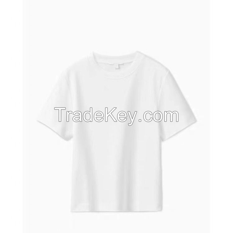 Pure cotton round neck short sleeve t-shirt