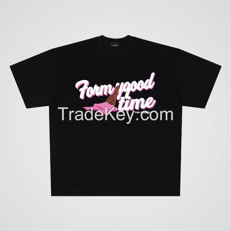 Cartoon anime oversize short sleeve t-shirt ("Good form")