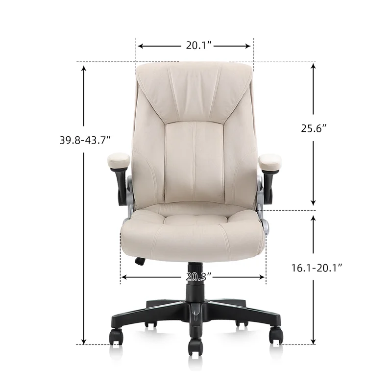 Office Furniture Swivel Office Chair Flip-UP Amrest Leather Office Chair Butterfly Mechanism