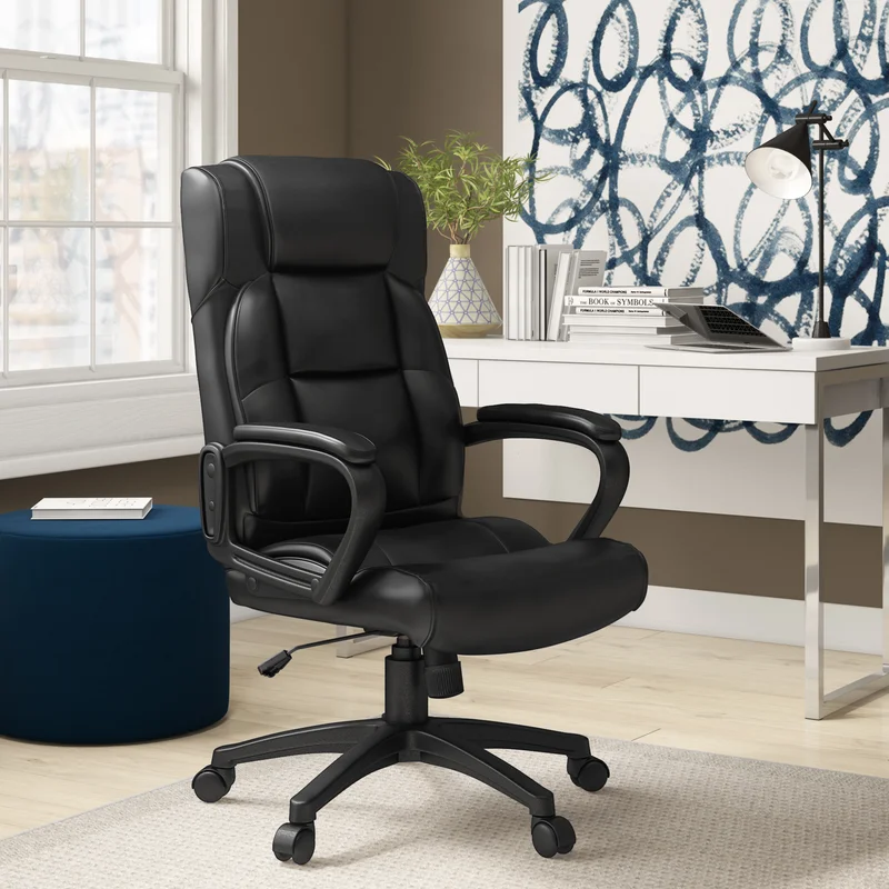 Sillas De Oficina 360 Swivel Black Executive Big And Tall Cheap Pu Leather Office Chairs