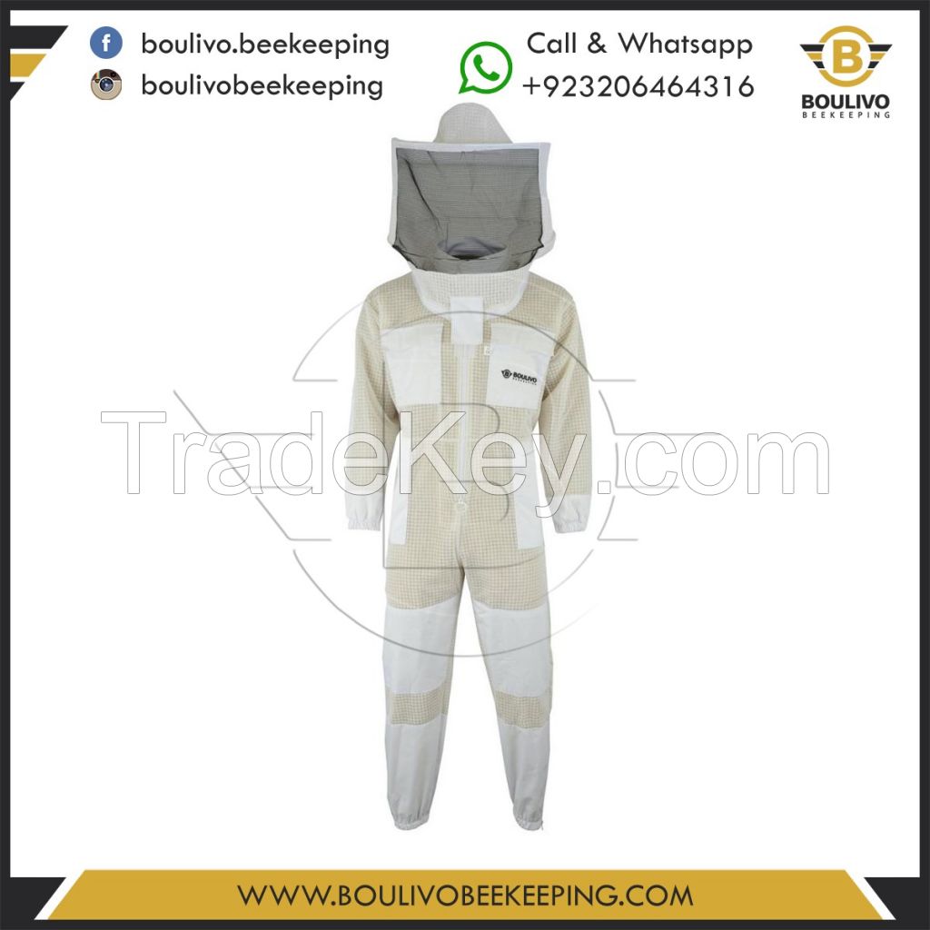 Professional Unisex Ventilated Beekeeping Suits with Round Veil